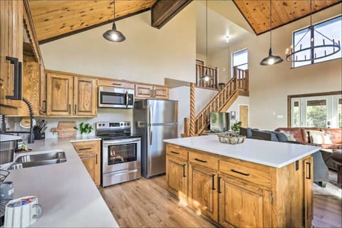 Renovated and well-stocked kitchen