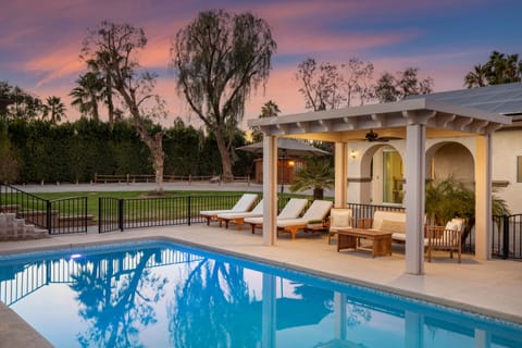 Pool with plenty of seating.