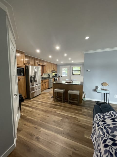 Open concept Kitchen/ Dining/ Living Room.