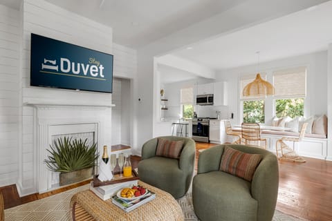 Accent Chairs and Smart TV in Living Room