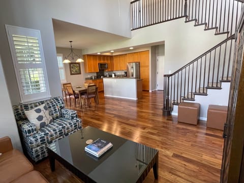 Living area and kitchen
