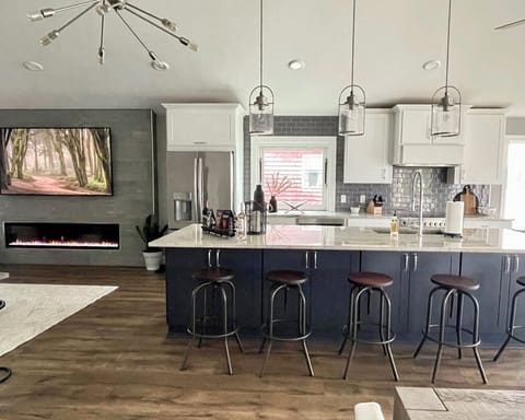 Amazing Chef's Kitchen with panoramic lake views. 