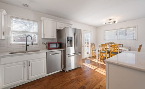Kitchen into the dining area