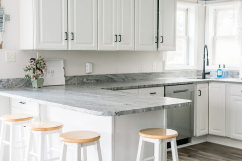 Well-stocked kitchen for cooking meals!