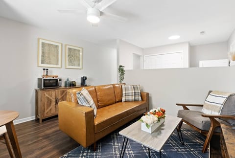 Enjoy the cozy atmosphere of the living room, perfect for relaxation and watching movies!