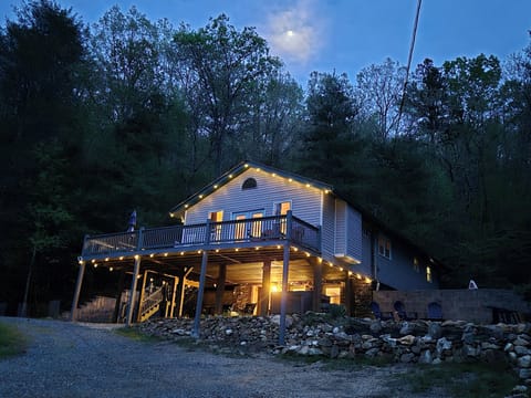 Deer Acres Cabin at night. Such a beautiful, warm place to visit. 