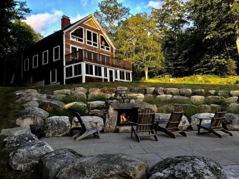 House with outdoor firepit