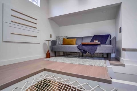 Up in the loft area is a couch that can fold down into a full size bed. 