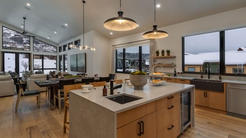 Kitchen looking into dining and great room