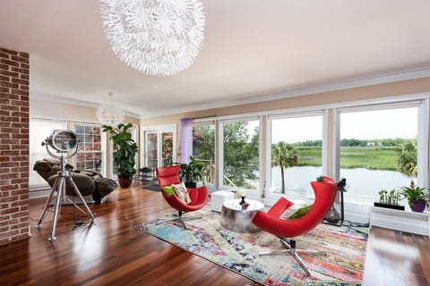 1st Floor Large Open Living Room with Water View