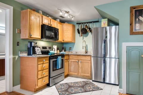 Full Kitchen with Stainless Fridge-Apartment