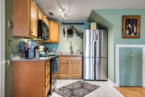 Fully Kitchen with Stainless Fridge-Apartment