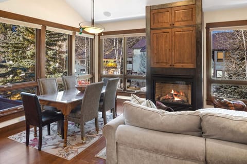 Welcome to Telluride Lodge 407. Dining area perfect for entertaining guests while you stay.