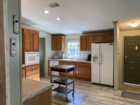 Open kitchen and fully stocked