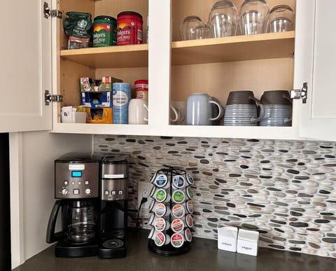 Coffee maker with k-cup option. Coffee provided. 