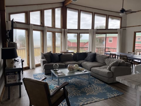 Upstairs living room with a view of Matagorda bay 