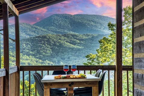 Enjoy dining al fresco with a view of the Blue Ridge Mtns.