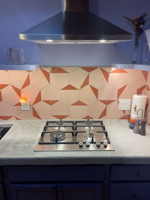 4-burner Bertazzoni gas cooktop.