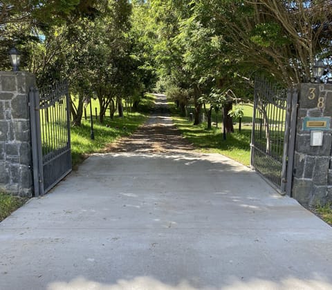 Need to drive through gate & long tree= line drive way to get to the property