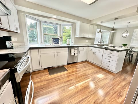Large and fully equipped kitchen with loads of counter and cupboard space.  