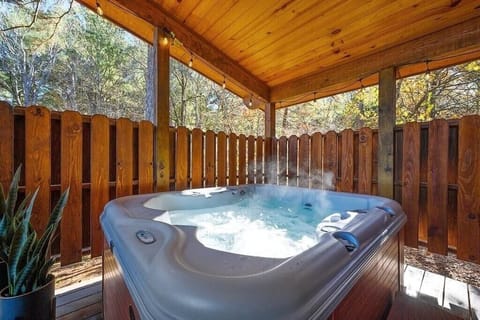 Take a soak in the hot tub overlooking beautiful Oklahoma!