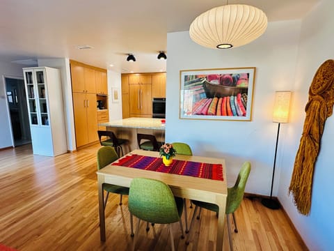 Dining Table looking towards Kitchen.  Table can expand for six.
