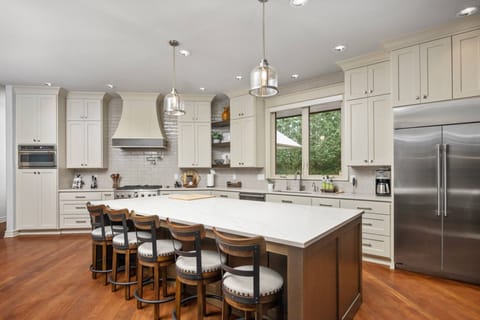 Fully stocked and massively upgraded kitchen that is any chef's dream.