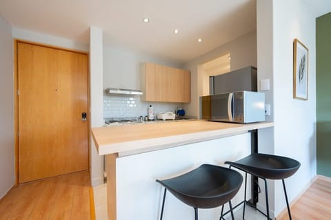 Modern kitchen with a bar