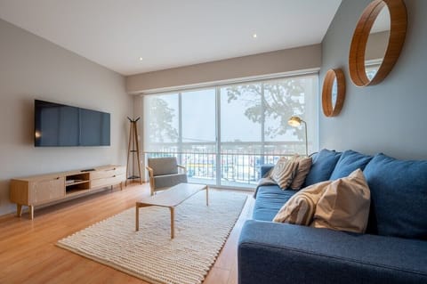 Cozy living room with a TV