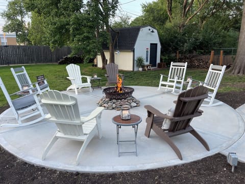 We recently added a new patio in the back yard. Perfect evening entertainment.