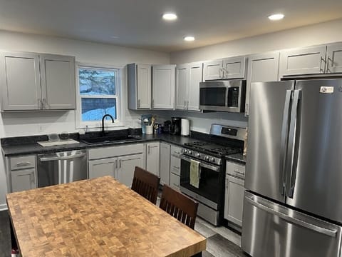 Enjoy cooking with our brand new appliance in our fully stocked kitchen.