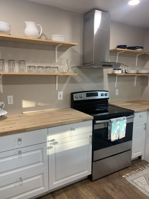 Kitchen and stove area