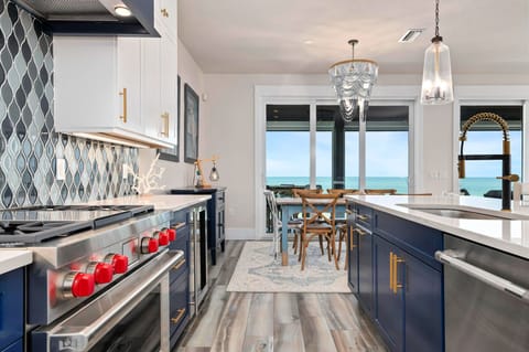 Views from the kitchen to the bay