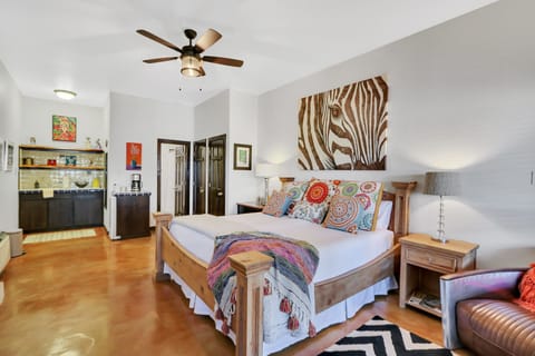 King bed with luxurious linens in every room