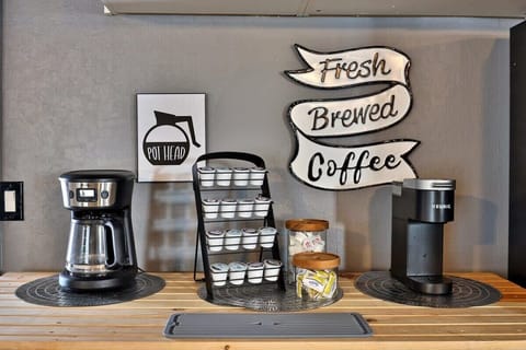 Coffee station with Keurig, Drip and provided k-cups