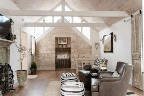 Living room with comfortable chairs and Smart TV