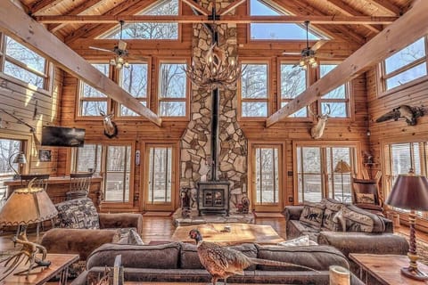 Experience luxury living in our open concept two-story living room with stunning views