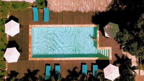 Huge Pool surrounded by Tropical Cabannas