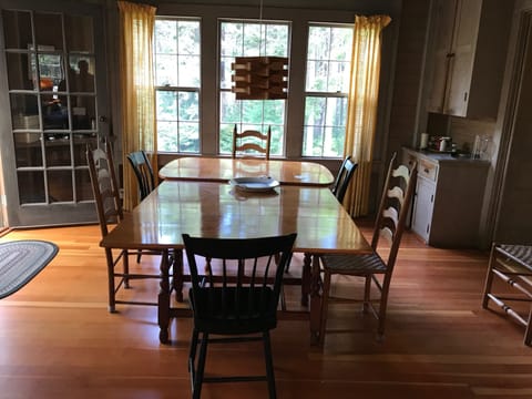 Dining area with a second pull out table for more seating