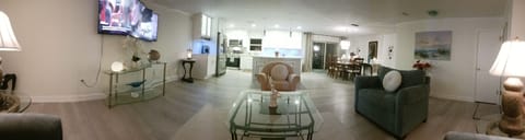 Panoramic view of the open floor plan
