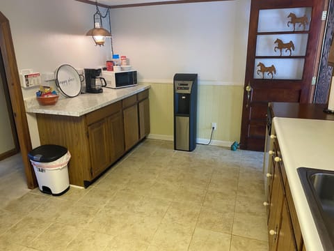 In the Kitchen there’s snacks, coffee and fresh eggs when the chickens cooperate
