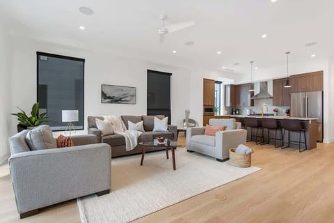 Enjoy relaxing in the spacious living room after a day of shopping in downtown Holland!