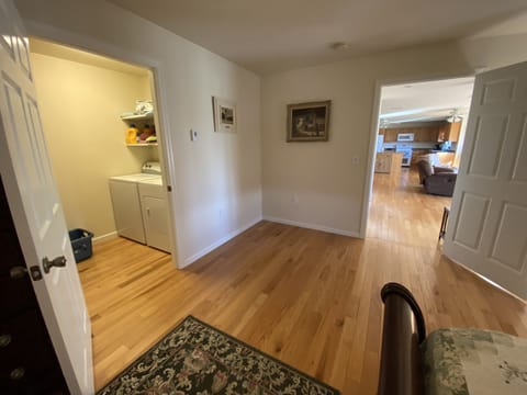 First floor bedroom with laundry.
