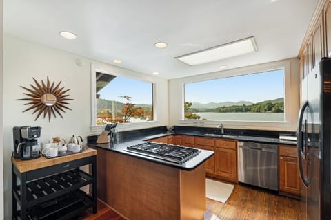 Fully stocked kitchen with walk-in pantry.