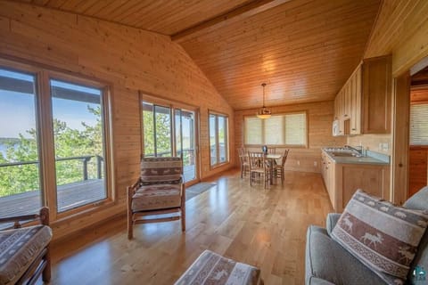 Guest Cabin living room and kitchen