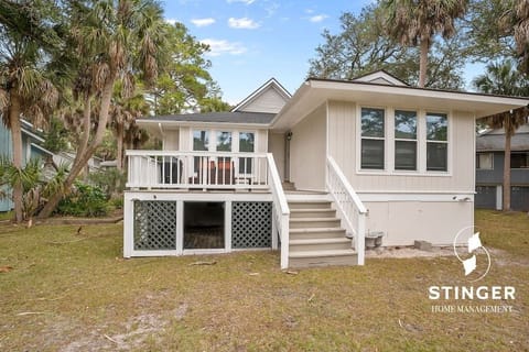 The backyard off the deck. Warning: not fenced and alligators may be present