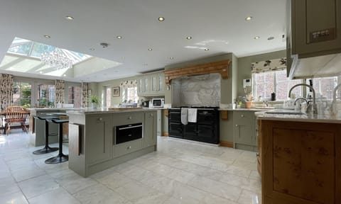The open plan kitchen