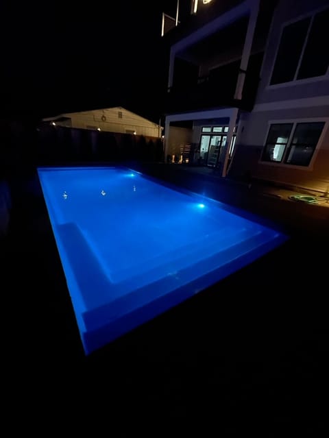 Private pool at night - colors change