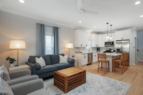 Beautiful open kitchen and living room area with the comforts of home!