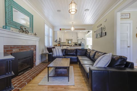 Curl up in front of the fireplace in the living room